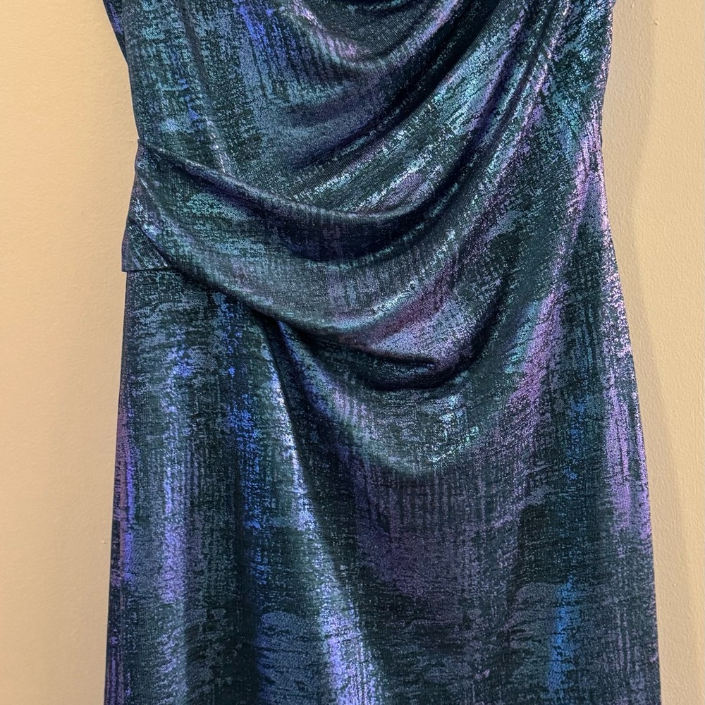 Elegant Iridescent Blue and Purple Women's Cocktail Dress